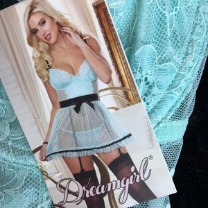 Cute teal and black maid outfit